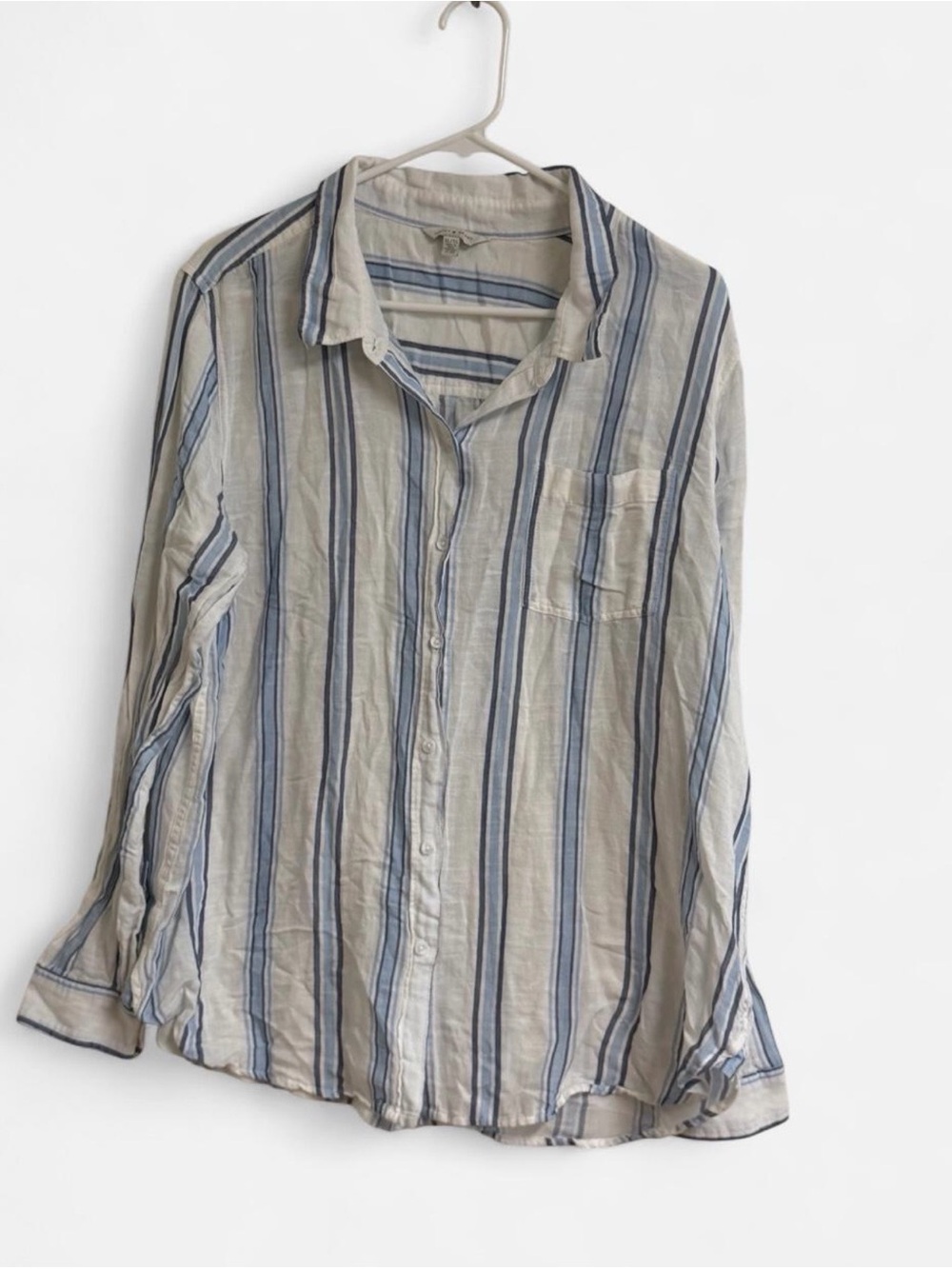 Lucky Brand Men's Striped Button-Down Shirt - Blue & Cream